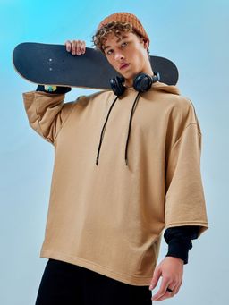 Bewakoof - Men's Brown Super Loose Fit Hoodies