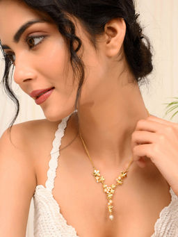 Voylla - Hawaii Plumeria Pearl Necklace
