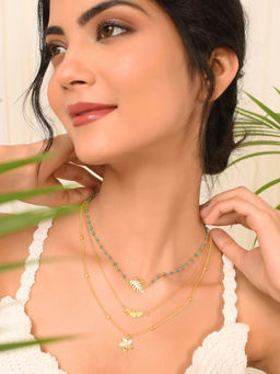 Voylla - Hawaii Tropical Flora Multi-Layered Necklace