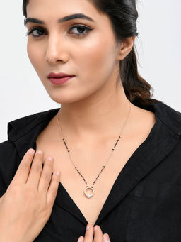 Voylla - Sparkling Elegance Rose Gold Plated Zirconia Mangalsutra