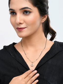 Voylla - Sparkling Elegance Round Cut Cz Mangalsutra