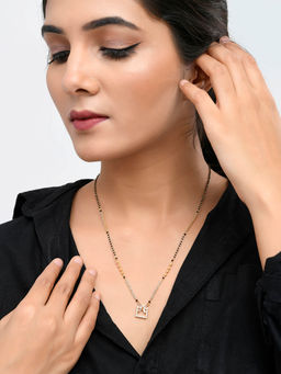 Voylla - Sparkling Elegance Round Cut Zirconia Mangalsutra