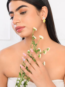 Voylla - Flower Fantasy Bright Yellow Petal Earrings