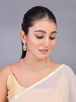 Voylla - Sparkling Elegance Whimsical Blossoms Necklace Set