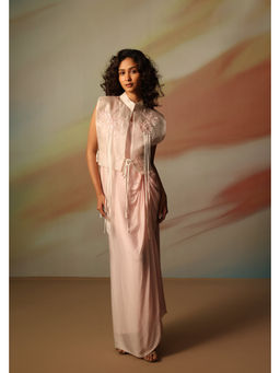 VANSHIKA AGARWAL LABEL - White Kaira Dress With Jacket