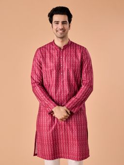 Manyavar - Pink Elegance Printed Kurta for Men