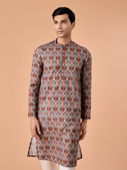 Manyavar - Multi-Colour Rustic Radiance Printed Kurta for Men