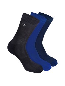 Heelium - Bamboo Crew Socks for Men - 3 Pairs - Blue Black Navy Blue - Odour Free