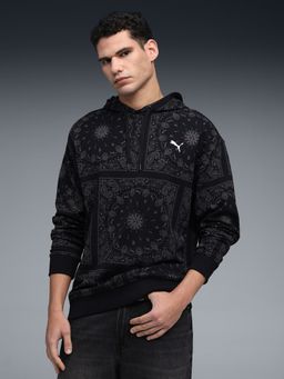 Puma - Men Black Essentials Men Paisley Graphic Pullover Hoodie
