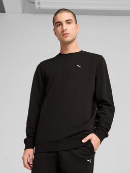 Puma - Men Black Essentials Elevated Men Cotton Crew Sweatshirt