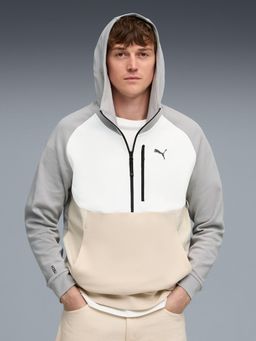 Puma - Men Grey Tech Men Graphic Half Zip Hoodie