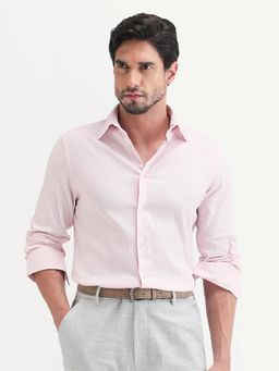 Rare Rabbit - Men Pink Cotton Blend Collar Neck Shirt