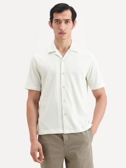 Rare Rabbit - Men Green Cotton Blend Collar Neck Shirt