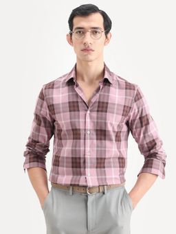 Rare Rabbit - Men Pink Cotton Collar Neck Shirt