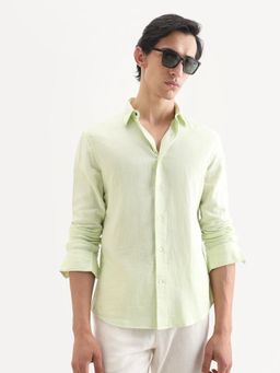 Rare Rabbit - Men Green Cotton Collar Neck Shirt