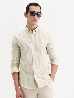 Rare Rabbit - Men Green Cotton Blend Collar Neck Shirt