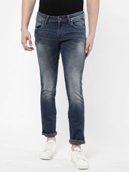 Wrangler - Men Solid Blue Indigo Slim Jeans