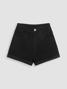 Cider - Solid Roll Hem Jeans Shorts