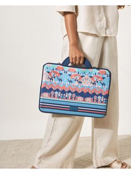 Chumbak - Blue Printed Laptop Sleeve