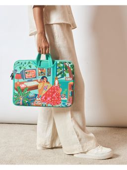 Chumbak - Green Printed Laptop Sleeve