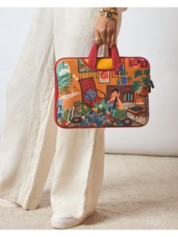 Chumbak - Mustard Printed Laptop Sleeve