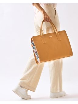 Chumbak - Mustard Solid-Plain Tote Bag with Detachable Strap