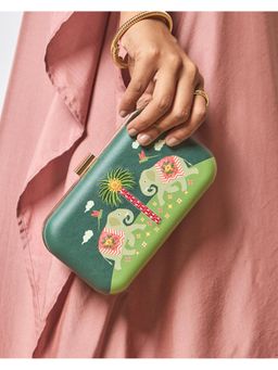 Chumbak - Multi-Color Printed Clutch with Detachable Chain