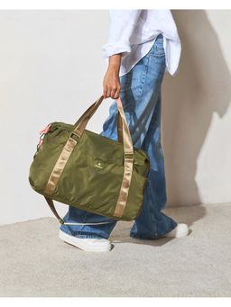 Chumbak - Green Printed Duffle Bag with Detachable Strap