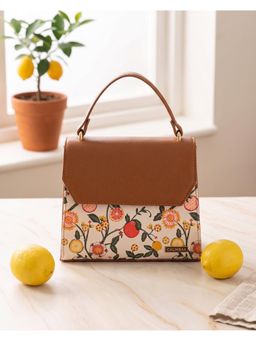 Chumbak - White Printed Satchel Bag