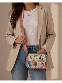 Chumbak - Pink Printed Sling Bag with Detachable Strap