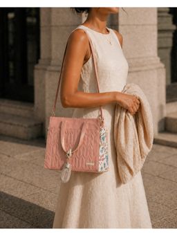 Chumbak - Pink Printed Handbag with Detachable Strap