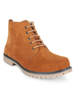 Louis Stitch - Solid Tan Italian Suede Leather Casual Boots
