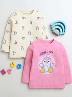 Bumzee - Multicolor Printed Full Sleeves T-Shirts (Set of 2)