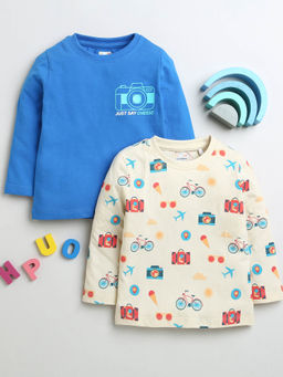 Bumzee - Multicolor Printed Full Sleeves T-Shirts (Set of 2)