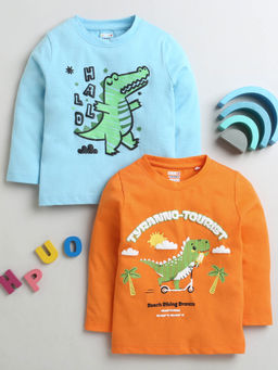 Bumzee - Multicolor Printed Full Sleeves T-Shirts (Set of 2)