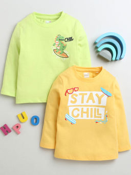 Bumzee - Multicolor Printed Full Sleeves T-Shirts (Set of 2)