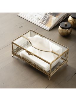 De Maison Decor - Floral Scroll Brass Tissue Box