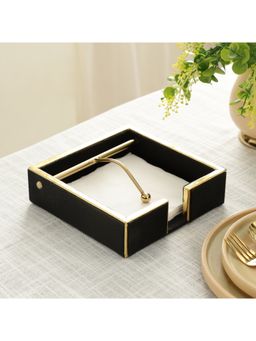 De Maison Decor - Opus Leather Tissue Cradle-Black