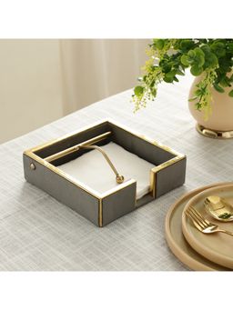 De Maison Decor - Opus Leather Tissue Cradle-Grey