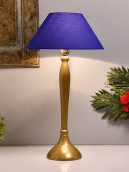Homesake - Ovoid Gold Lamp With Blue Shade