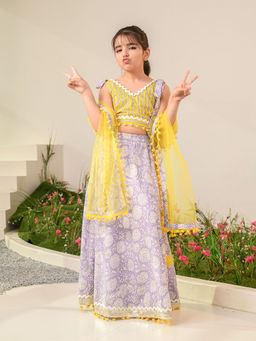 PSPeaches - Yellow Lehenga Choli (Set of 3)