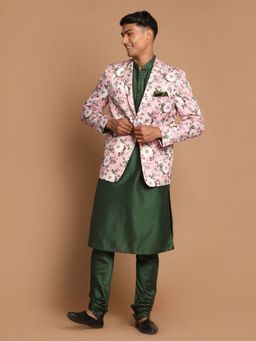 Vastramay - Men Green Poly Viscose Ethnic Combo (Set of 3)