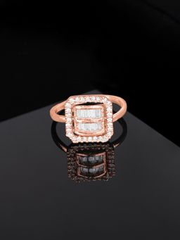 Estele - Rose Gold Plated CZ Sparkling Ring for Women
