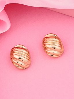Estele - Gold Plated Stripe Stud Earrings for Women