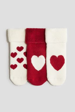 H&M - Boys White 3-Pack Terry Socks