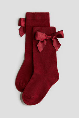 H&M - Boys Red Bow-Detail Knee Socks