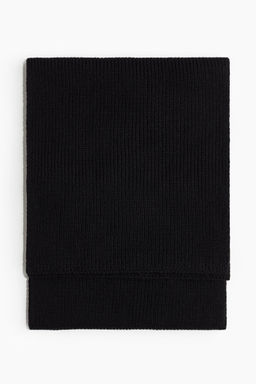 H&M - Men Black Rib-Knit Scarf