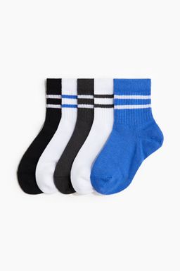 H&M - Girls Blue 5-Pack Sports Socks With Drymove
