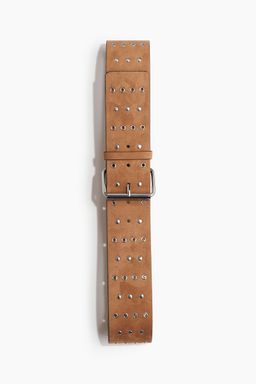 H&M - Women Brown Stud-Detail Eyelet Belt