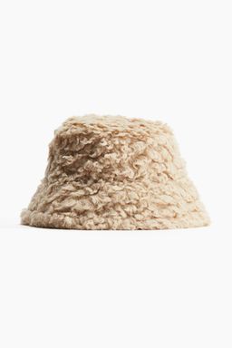 H&M - Women Beige Fluffy Bucket Hat